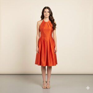 Vibrant Coral Cocktail Dress